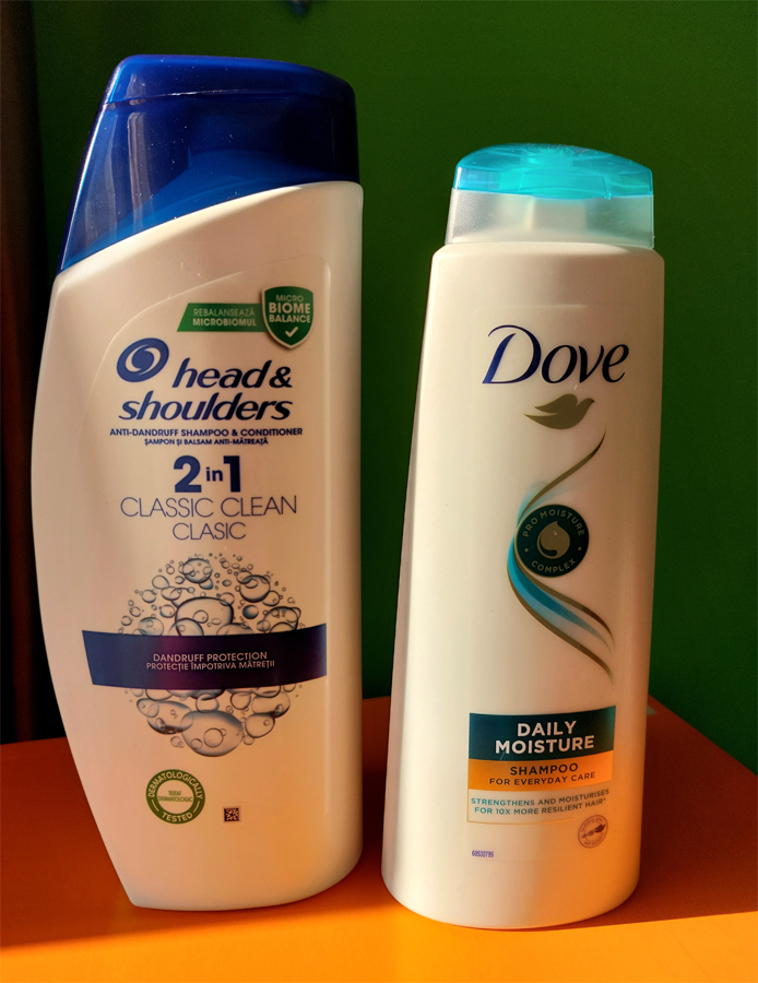Head & Shoulders and Dove Daily Moisture Shampoo